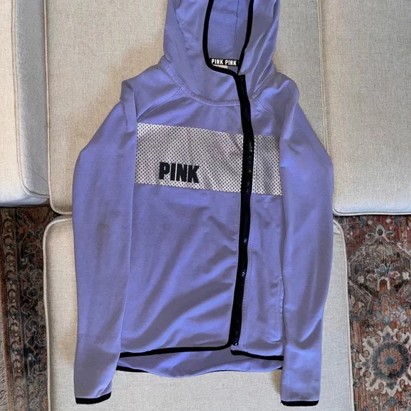Victoria's Secret PINK High Low Hoodie Reflective Jacket - Picture 2 of 6